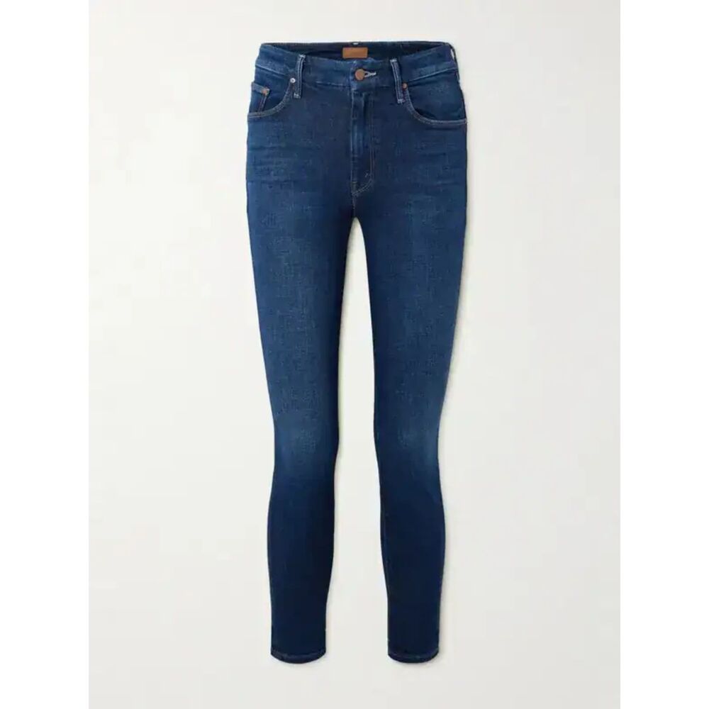 MOTHER High Waisted Looker Skinny Stretch Jeans in Until Next Time Blue size 27